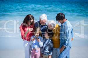 Happy family with a smartphone