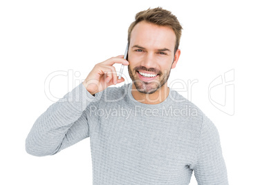 Young man talking on mobile phone