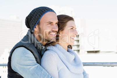 Happy young couple embracing