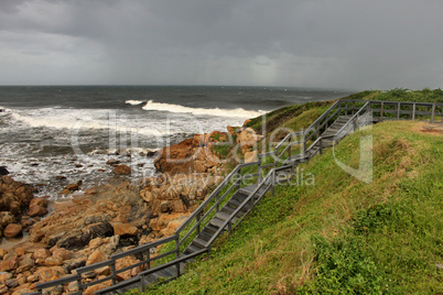 Wooden Steps in Storm