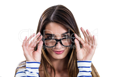 Portrait of confident woman wearing eyeglasses