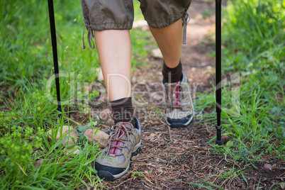 Close-up of woman walking