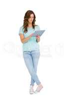 Young woman using digital tablet