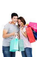 Young couple with shopping bags