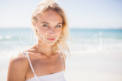 Portrait of blonde woman