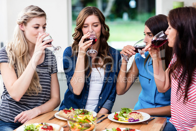 Friends drinking red wine