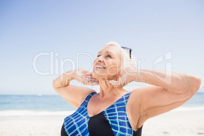 Senior woman looking at the sky