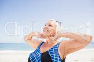 Senior woman looking at the sky