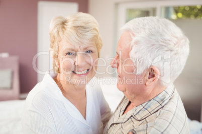Cheerful senior woman with husband