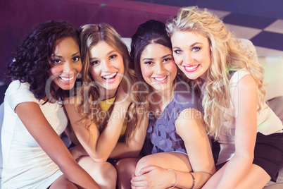 Portrait of pretty girls smiling