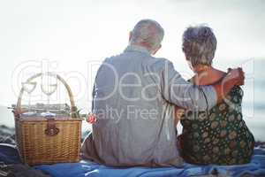 Senior couple having a picnic