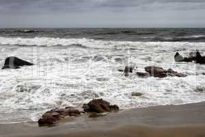 Stormy Wavy Beachfront