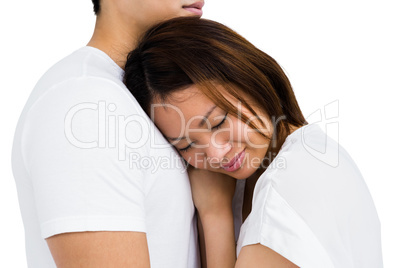 Young couple embracing each other