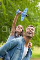 Father and daughter having fun