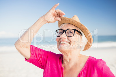 Senior woman relaxing on the beach