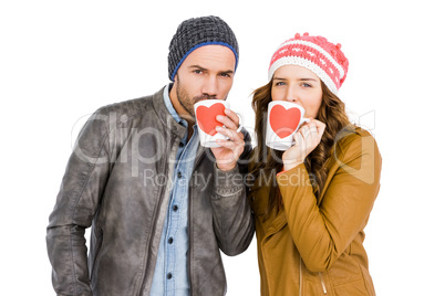 Happy couple having a coffee