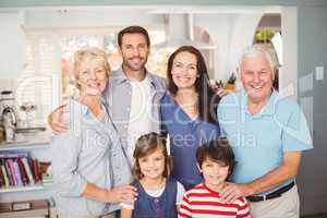 Portrait of happy family at home