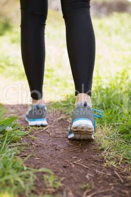 Close-up of woman walking