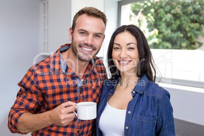 Portrait of couple having tea