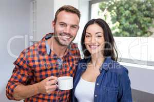 Portrait of couple having tea