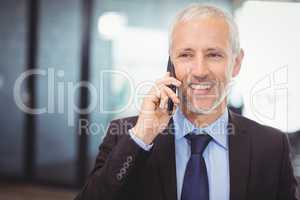 Businessman talking on mobile phone