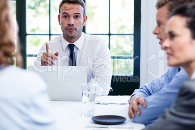 Businessman talking in a business meeting