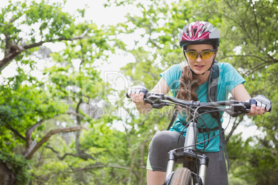 Woman riding her bike