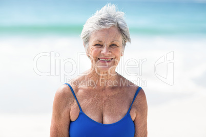 Mature woman posing in swimsuit