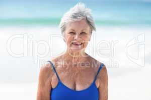 Mature woman posing in swimsuit