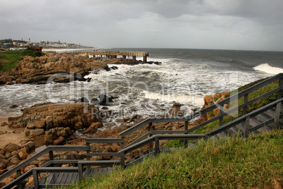 Wooden Steps and Concrete Jetty