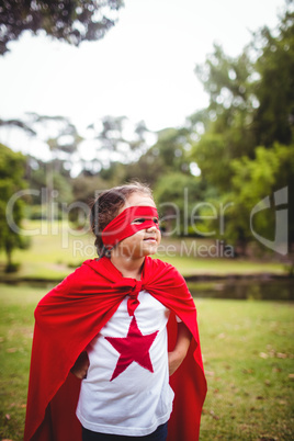 Girl in superhero costume
