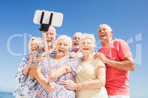 Senior friends taking selfie