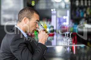 Businessman having a drink