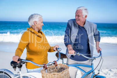 Senior couple with bikes