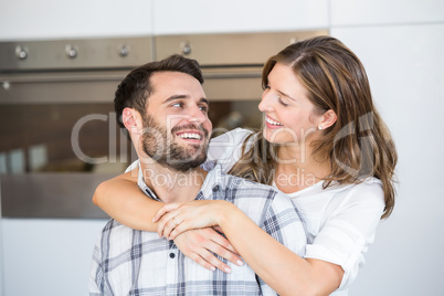 Close-up of smiling young couple