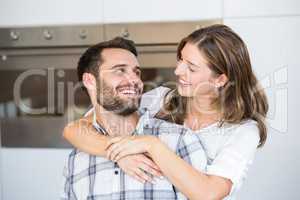 Close-up of smiling young couple