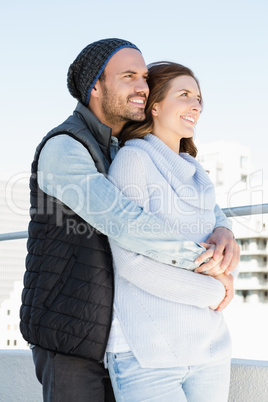 Happy young couple embracing