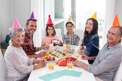 Happy family celebrating a birthday