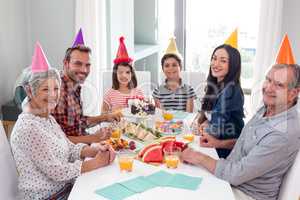 Happy family celebrating a birthday