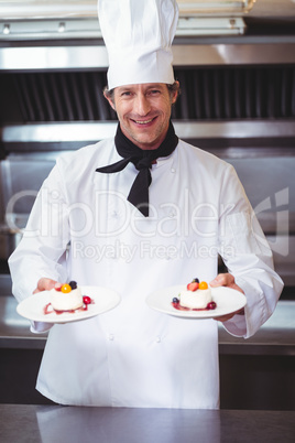 Chef holding his dish