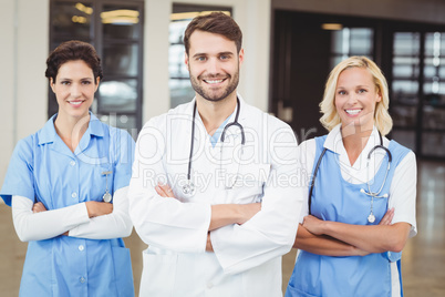 Portrait of smiling doctors and nurse