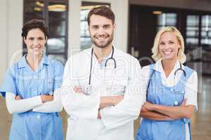 Portrait of smiling doctors and nurse