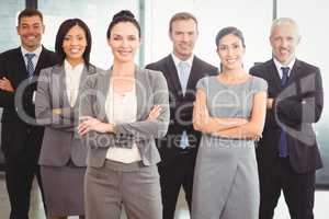 Confident business team in office