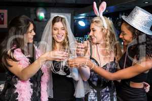 Friends celebrating bachelorette party