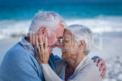 Senior couple embracing