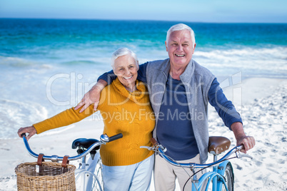 Senior couple with bikes