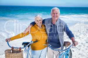 Senior couple with bikes