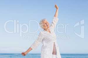 Senior woman relaxing on the beach