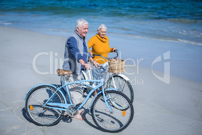 Senior couple with bikes