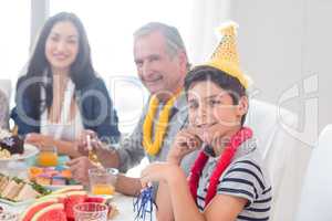 Happy family celebrating a birthday